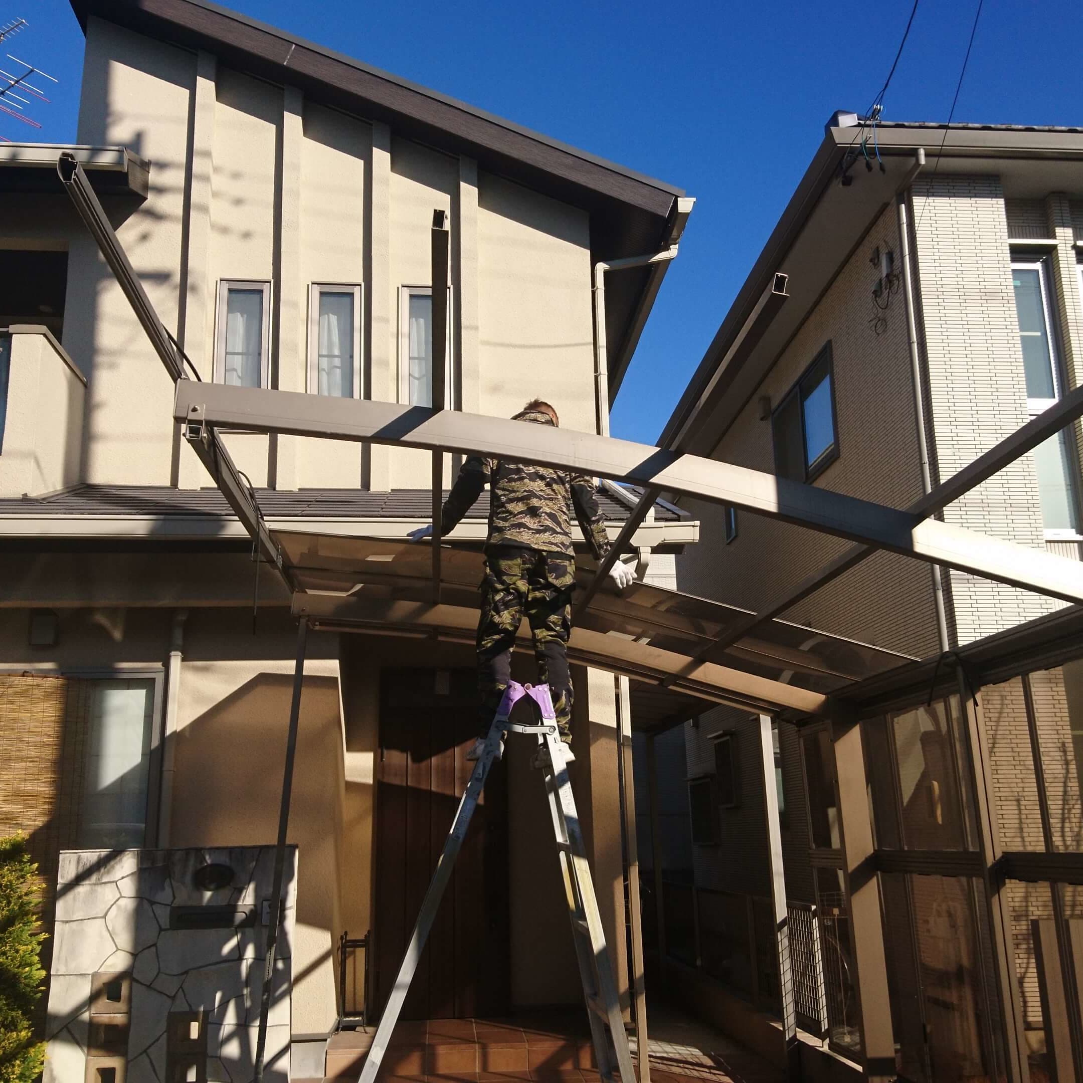 カーポート解体工事 名古屋市北区 | 名古屋市北区でエクステリア工事ならイズ美